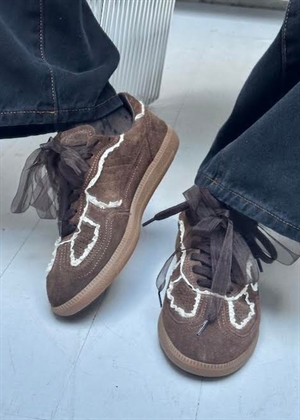 Crochet chocolate leather sneakers Crochet Chocolate ALOHAS